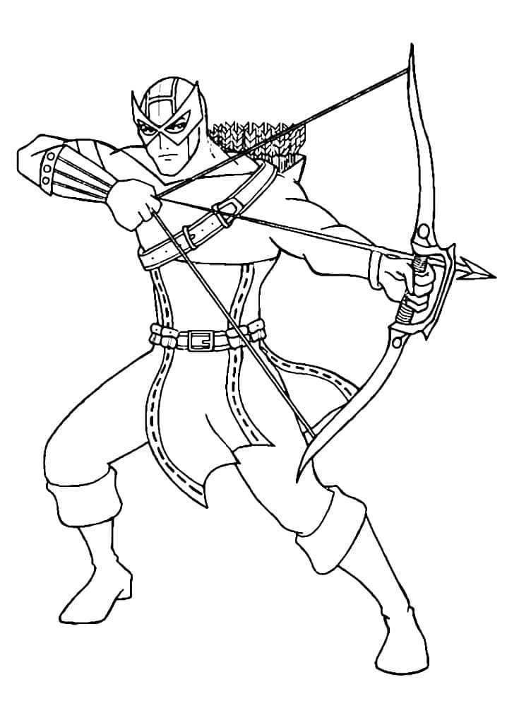 Tô màu Hawkeye Đang Bắn Cung