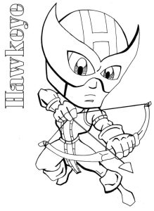 Tô màu Hawkeye Đáng Yêu