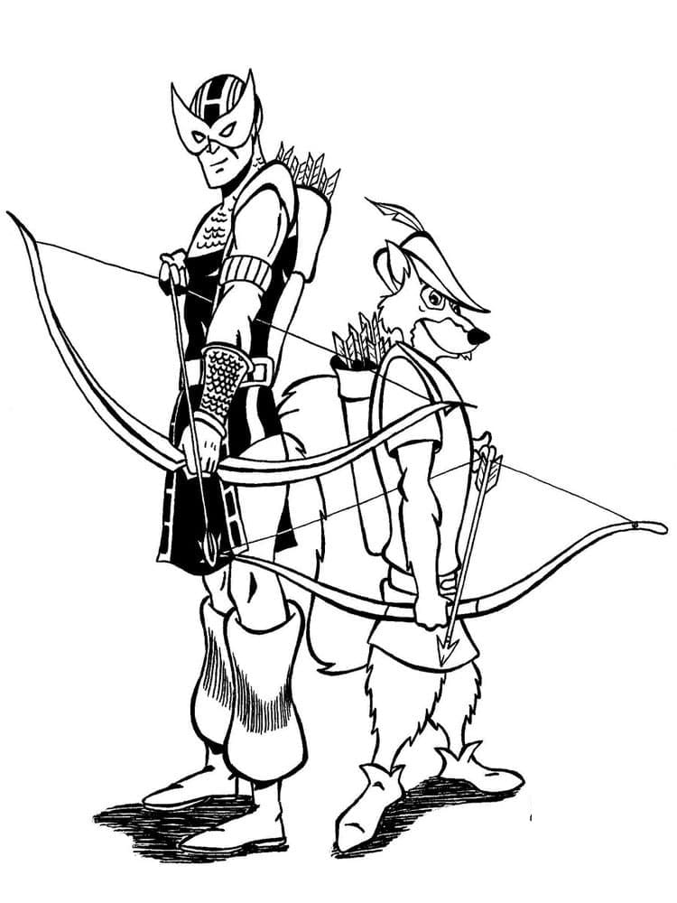 Tô màu Hawkeye và Robin Hood
