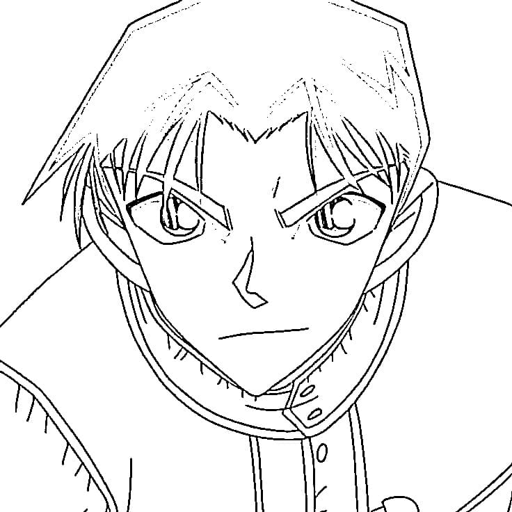 Tô màu Heiji Hattori Mỉm Cười