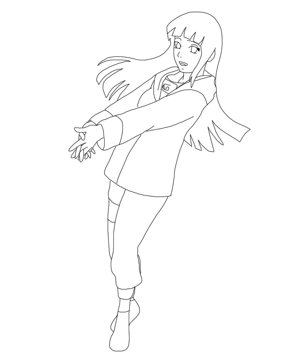 Tô màu Hinata Trong Anime Naruto