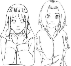 Tô màu Hinata và Sakura