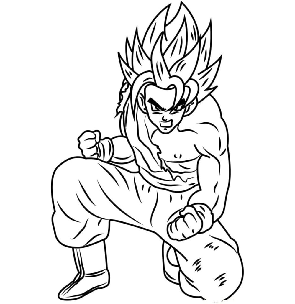 Tô màu Hình Ảnh Goku Tức Giận