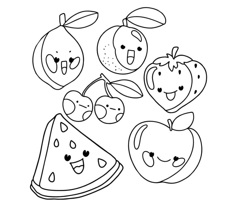 Tô màu Hoa Quả Đáng Yêu Cute