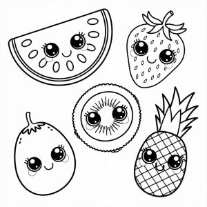 Tô màu Hoa Quả Đáng Yêu và Cute