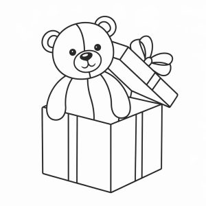 Tô màu Hộp Quà Có Gấu Bông