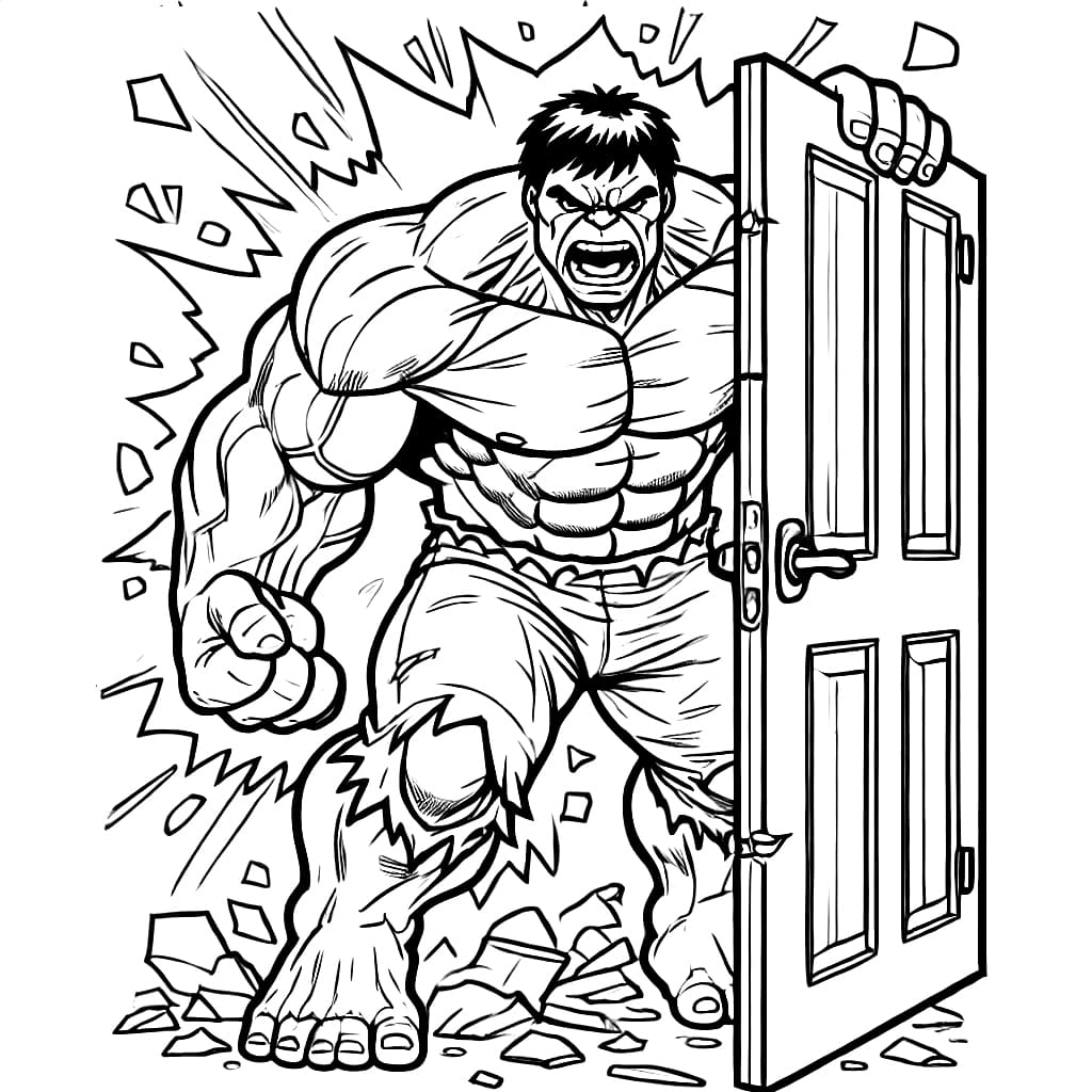 Tô màu Hulk Cầm Cánh Cửa