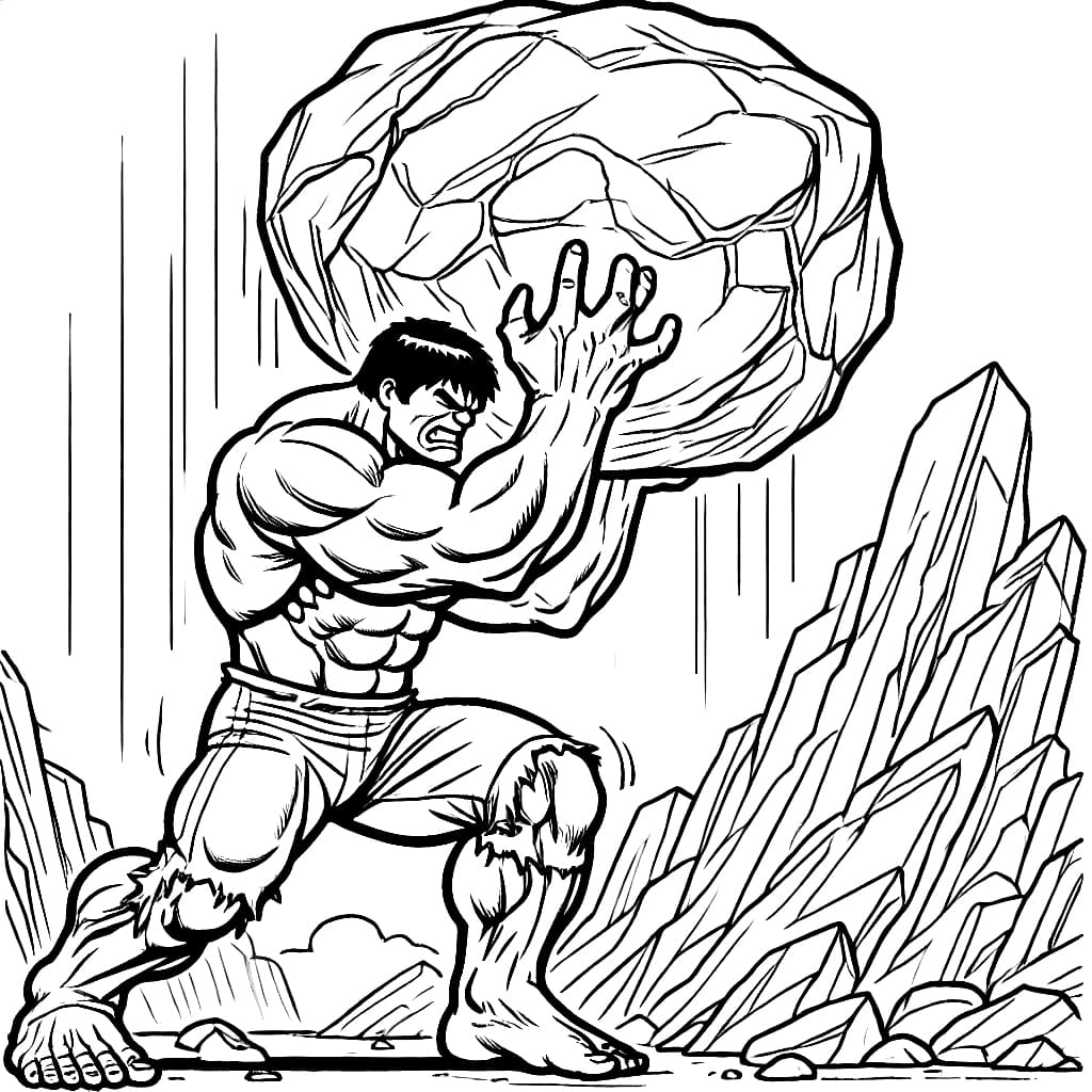 Tô màu Hulk Nâng Tảng Đá