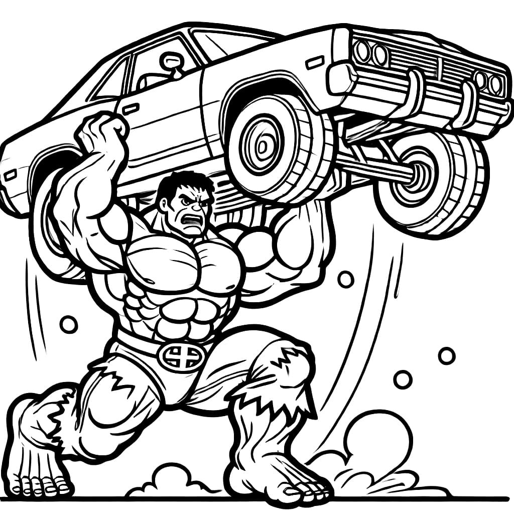 Tô màu Hulk Ném Chiếc Ô Tô