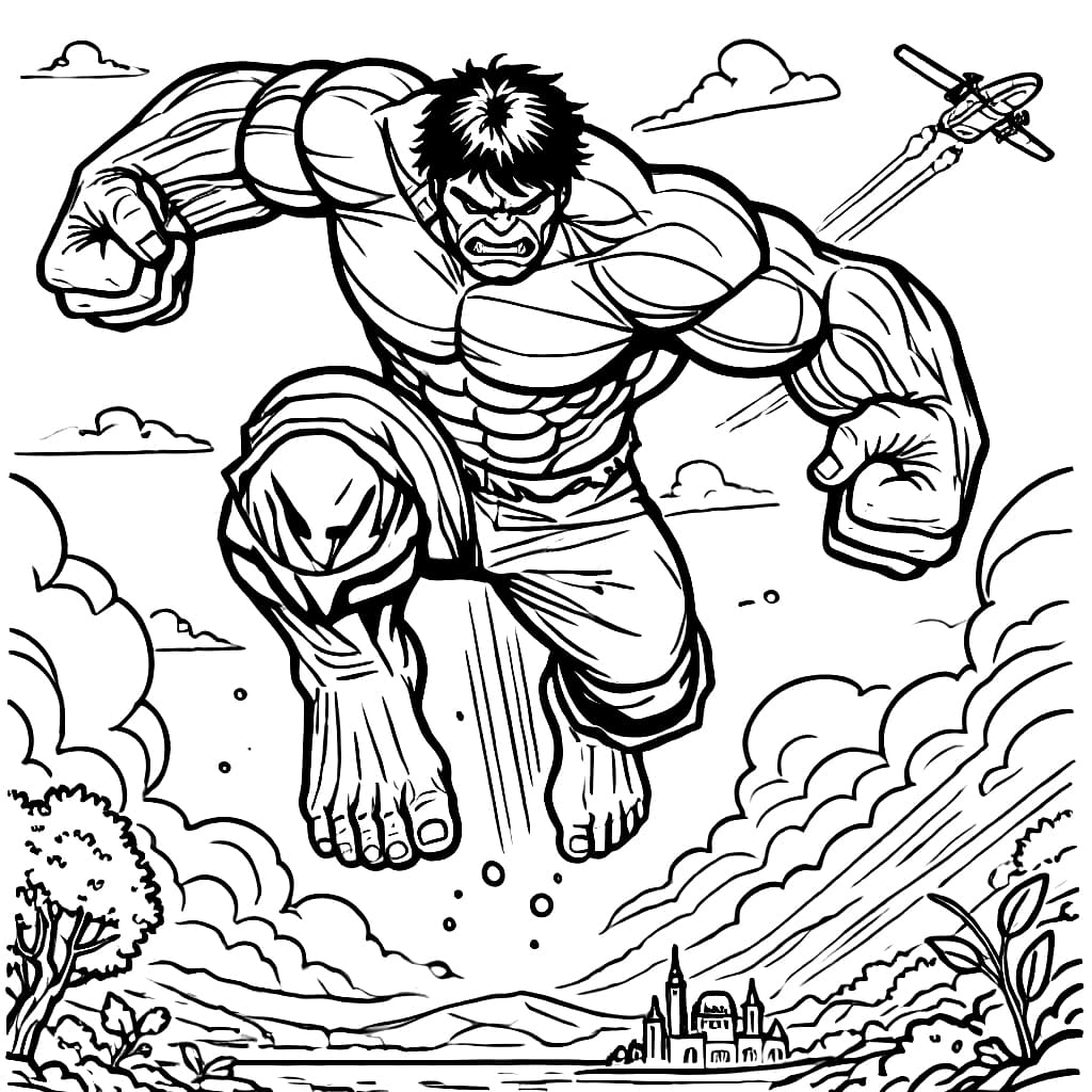 Tô màu Hulk Nhảy Cao