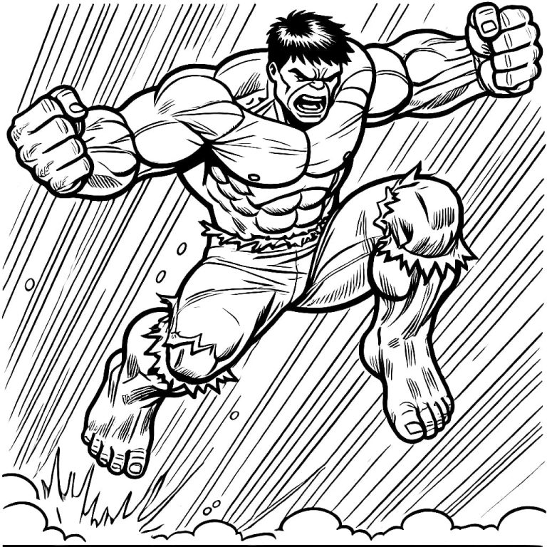 Tô màu Hulk Nhảy Lên