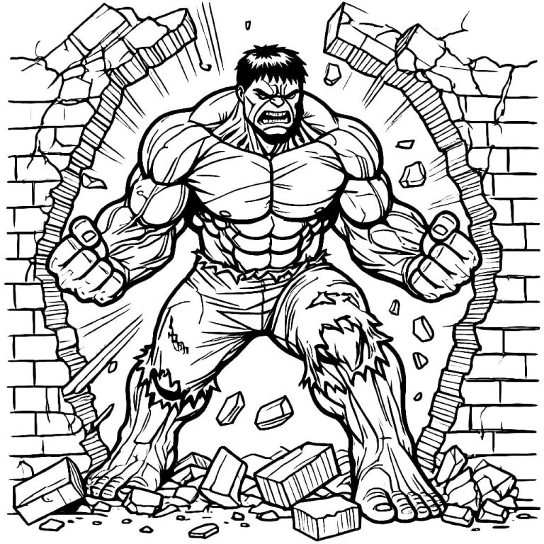 Tô màu Hulk Phá Bức Tường