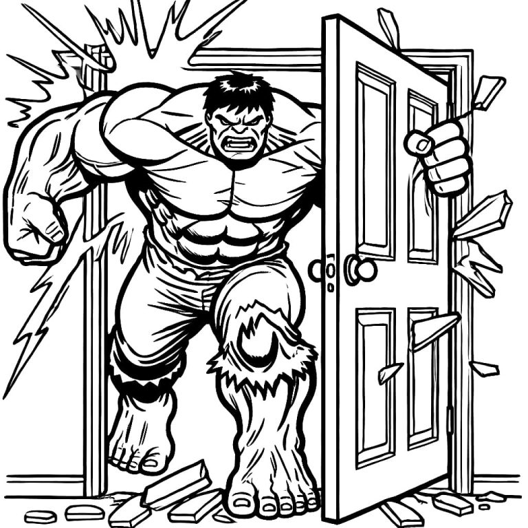 Tô màu Hulk Phá Cửa