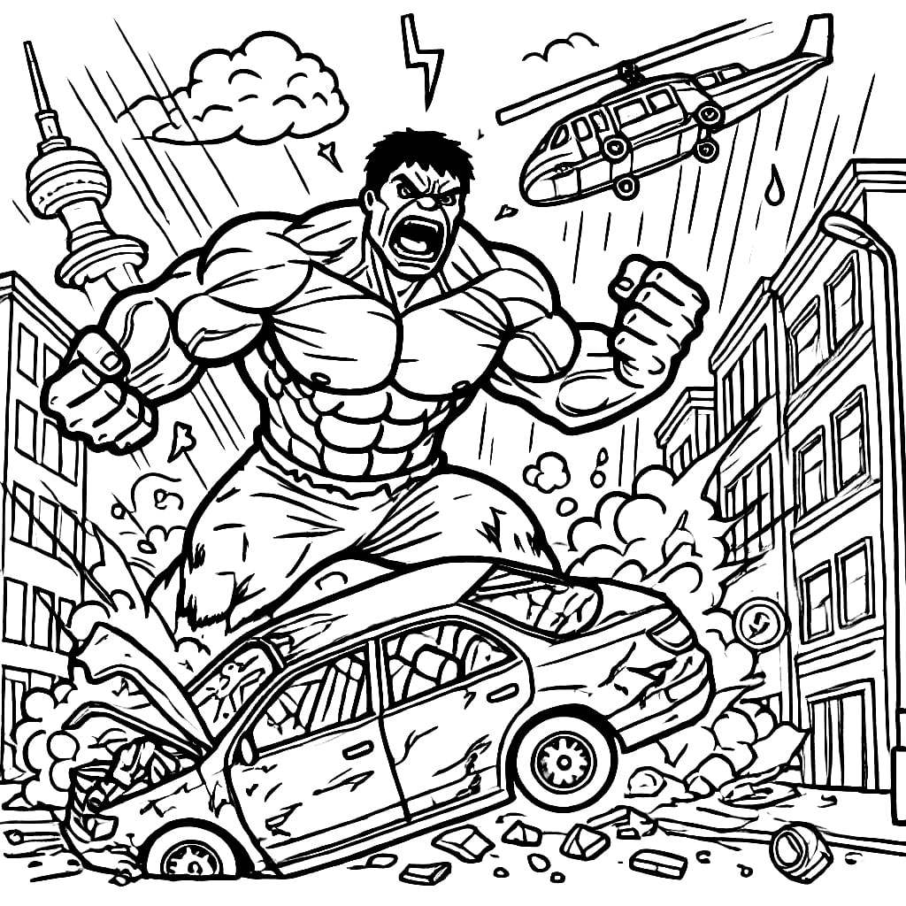 Tô màu Hulk Trong Thành Phố