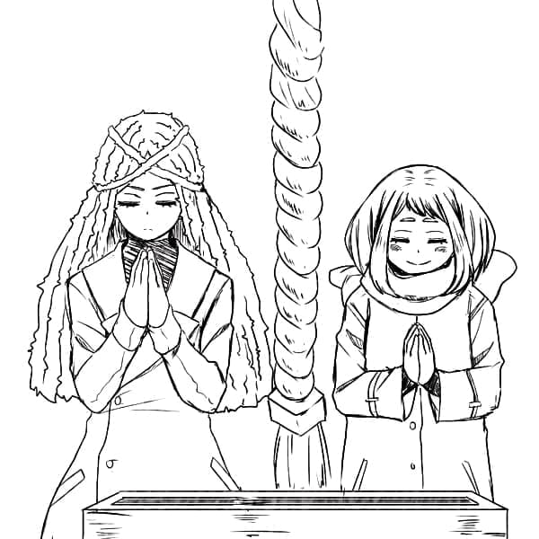 Tô màu Ibara Shiozaki và Uraraka Ochaco