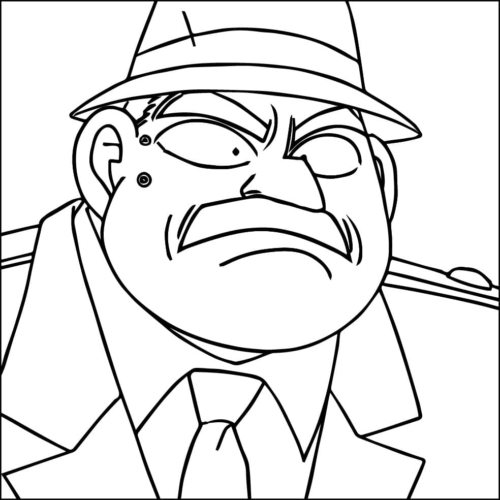 Tô màu Juzo Megure Trong Conan