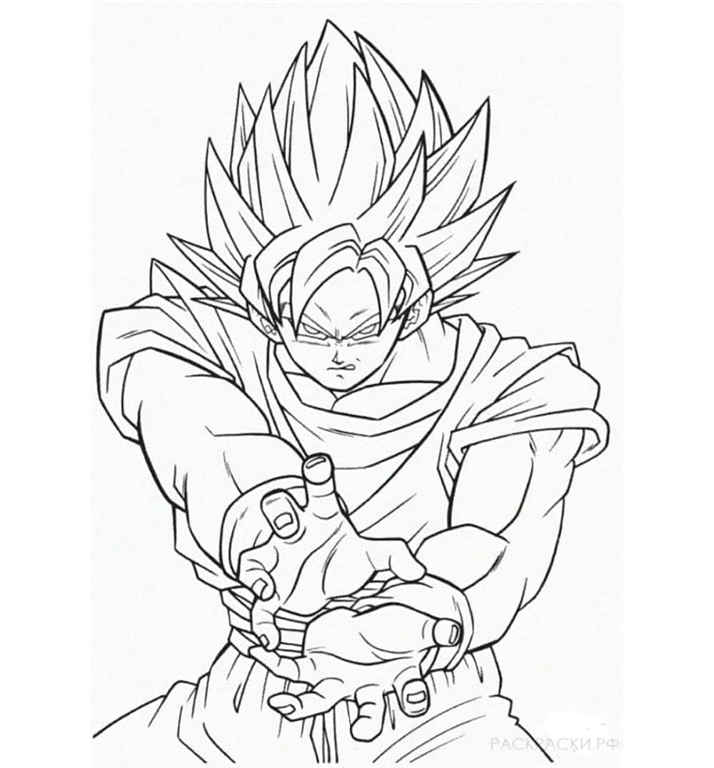 Tô màu Kamehameha Của Goku