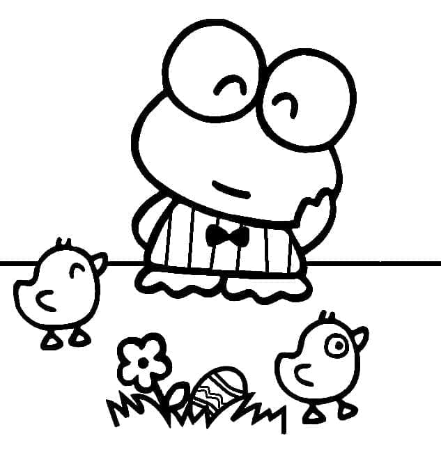 Tô màu Keroppi Mỉm Cười