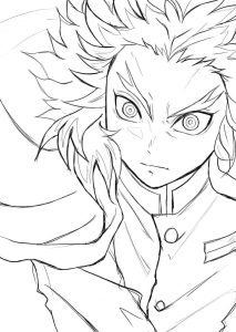 Tô màu Kyojuro Rengoku Chiến Đấu