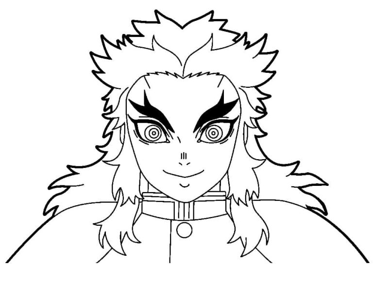 Tô màu Kyojuro Rengoku Cười
