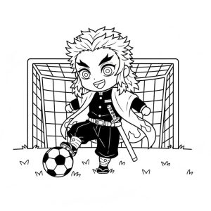 Tô màu Kyojuro Rengoku Đá Bóng