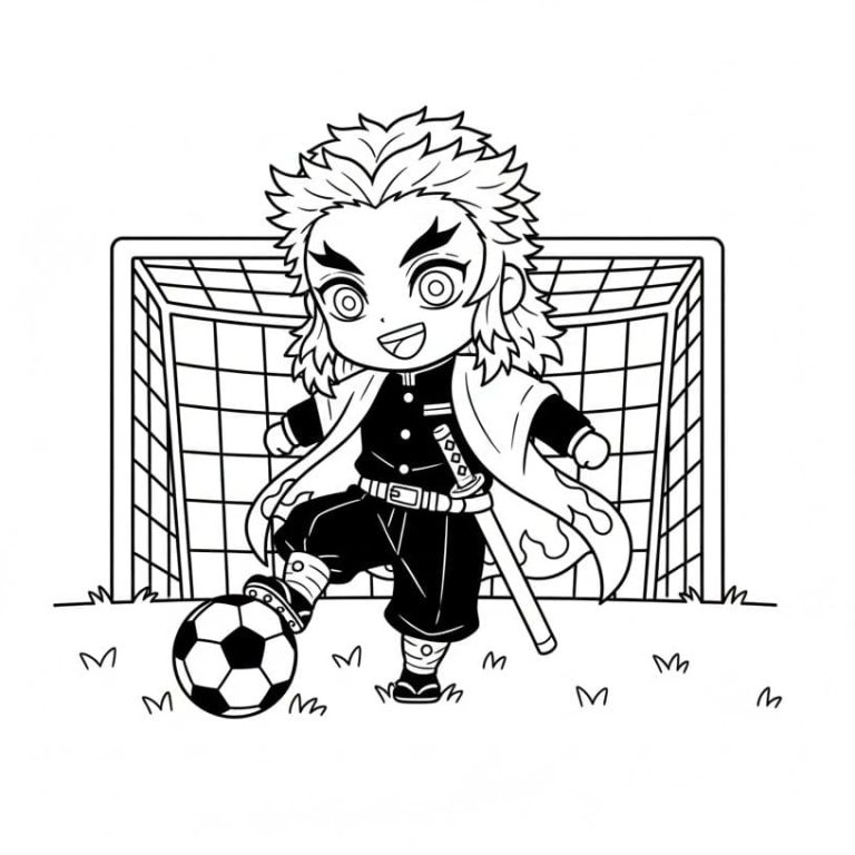 Tô màu Kyojuro Rengoku Đá Bóng