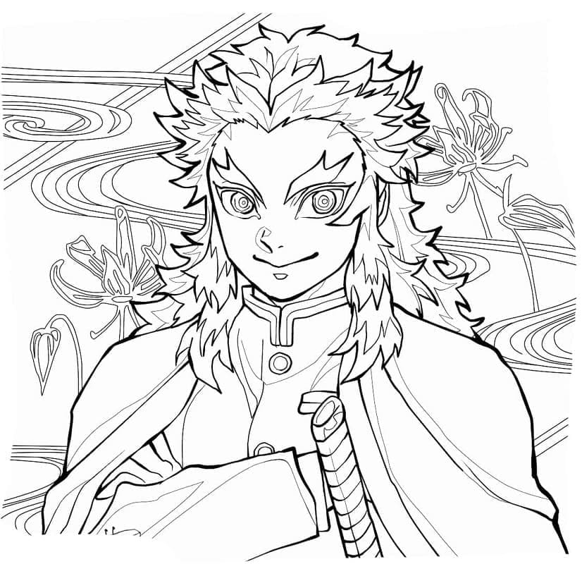 Tô màu Kyojuro Rengoku Ngầu