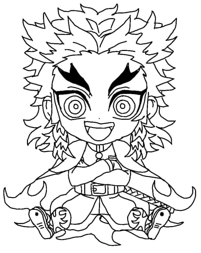 Tô màu Kyojuro Rengoku Rất Cute