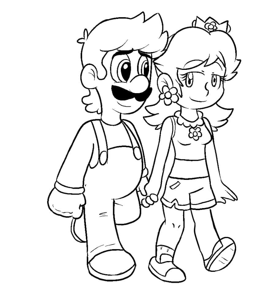 Tô màu Luigi và Công Chúa Daisy