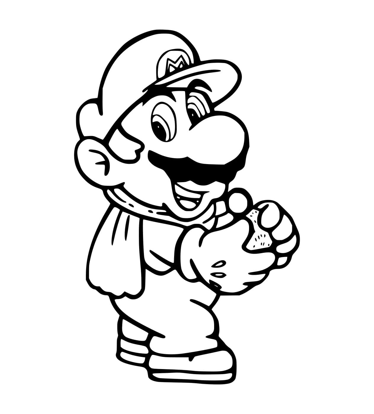 Tô màu Mario Cầm Bóng