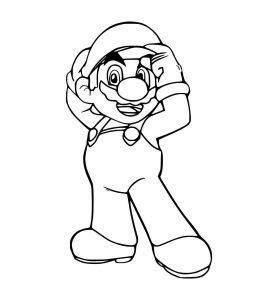 Tô màu Mario Cầm Mũ
