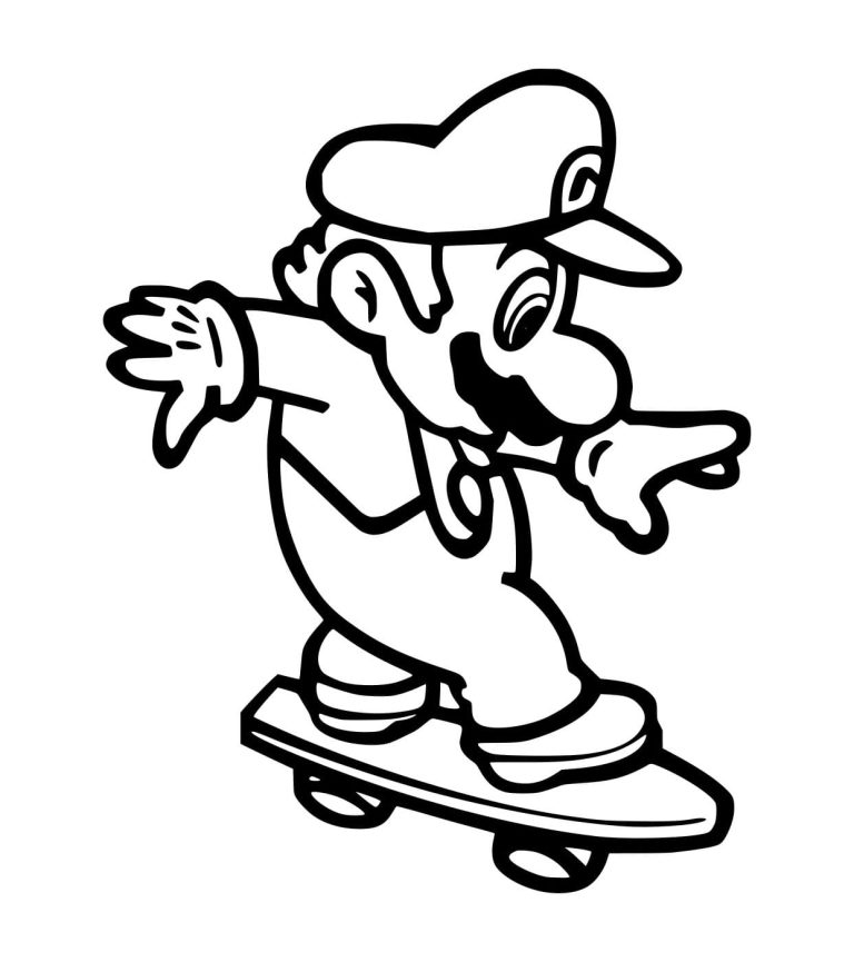 Tô màu Mario Chơi Ván Trượt