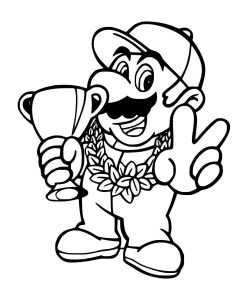 Tô màu Mario Được Một Chiếc Cúp