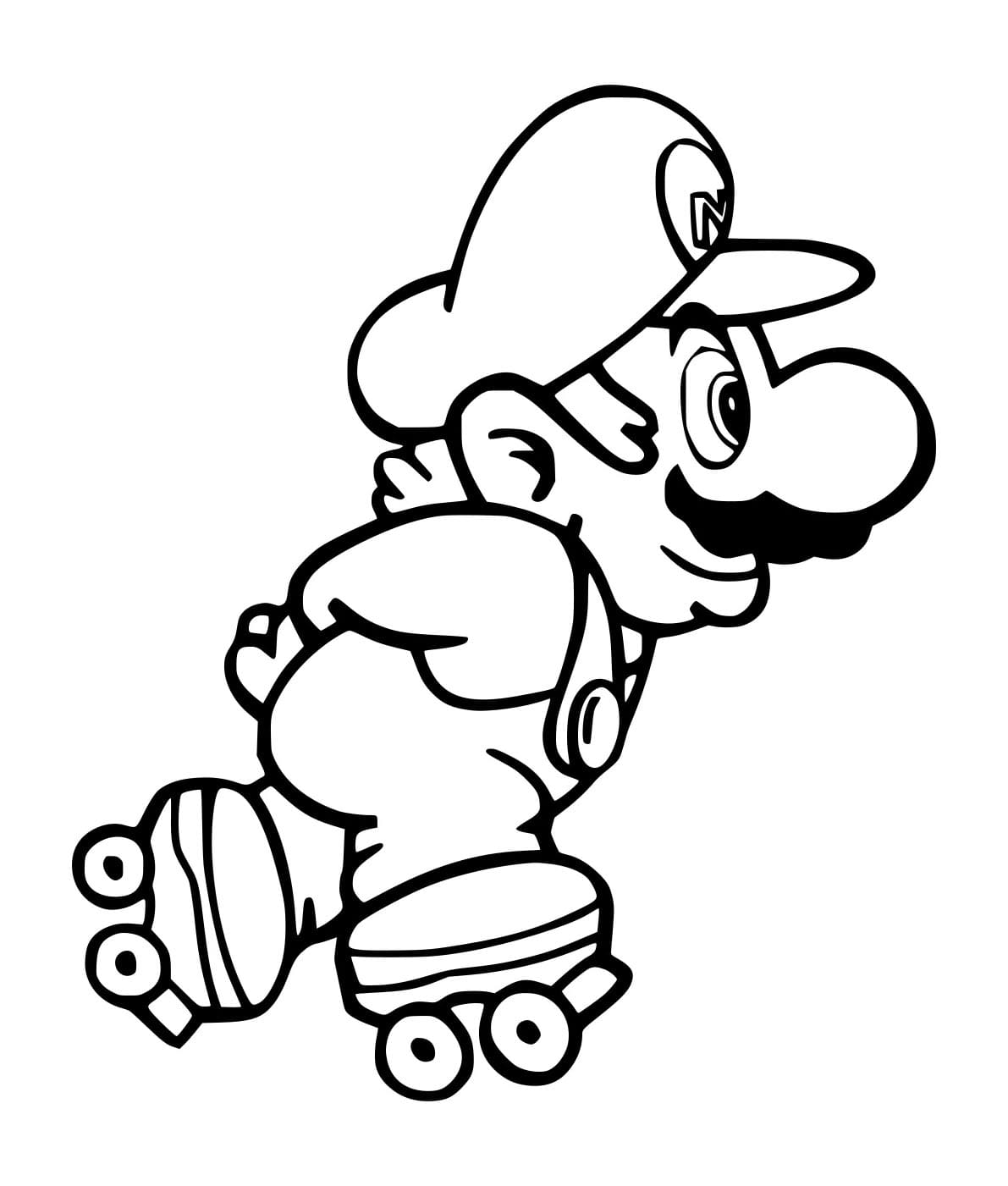 Tô màu Mario Trượt Patin