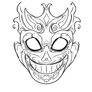 Tô màu Mặt Nạ Ác Quỷ Halloween