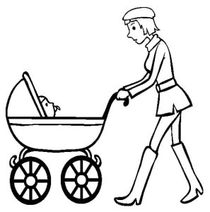 Tô màu Mẹ Đẩy Xe Đẩy