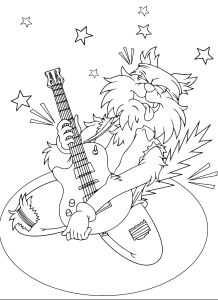 Tô màu Mèo Chơi Đàn GuitaR