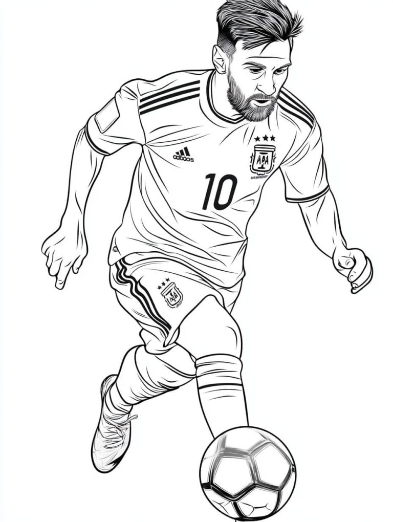 Tô màu Messi Dẫn Bóng
