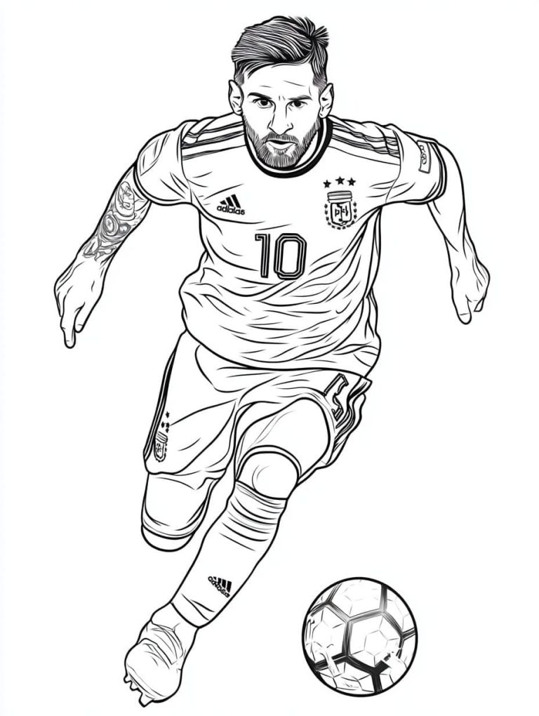Tô màu Messi Đang Đi Bóng