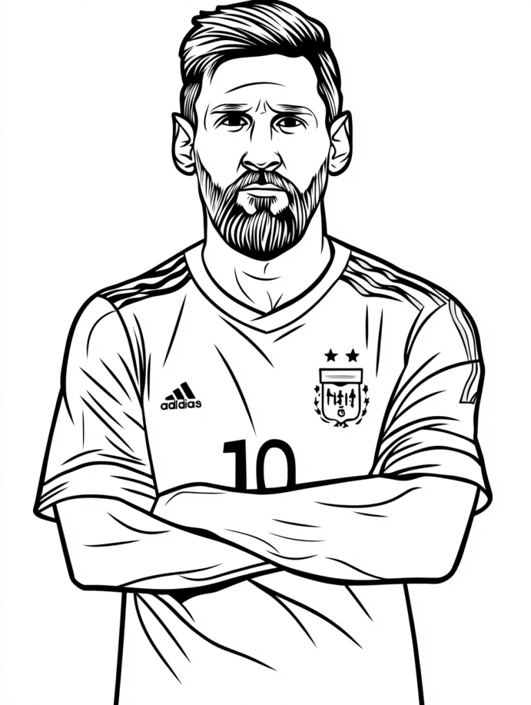 Tô màu Messi Đứng Khoanh Tay
