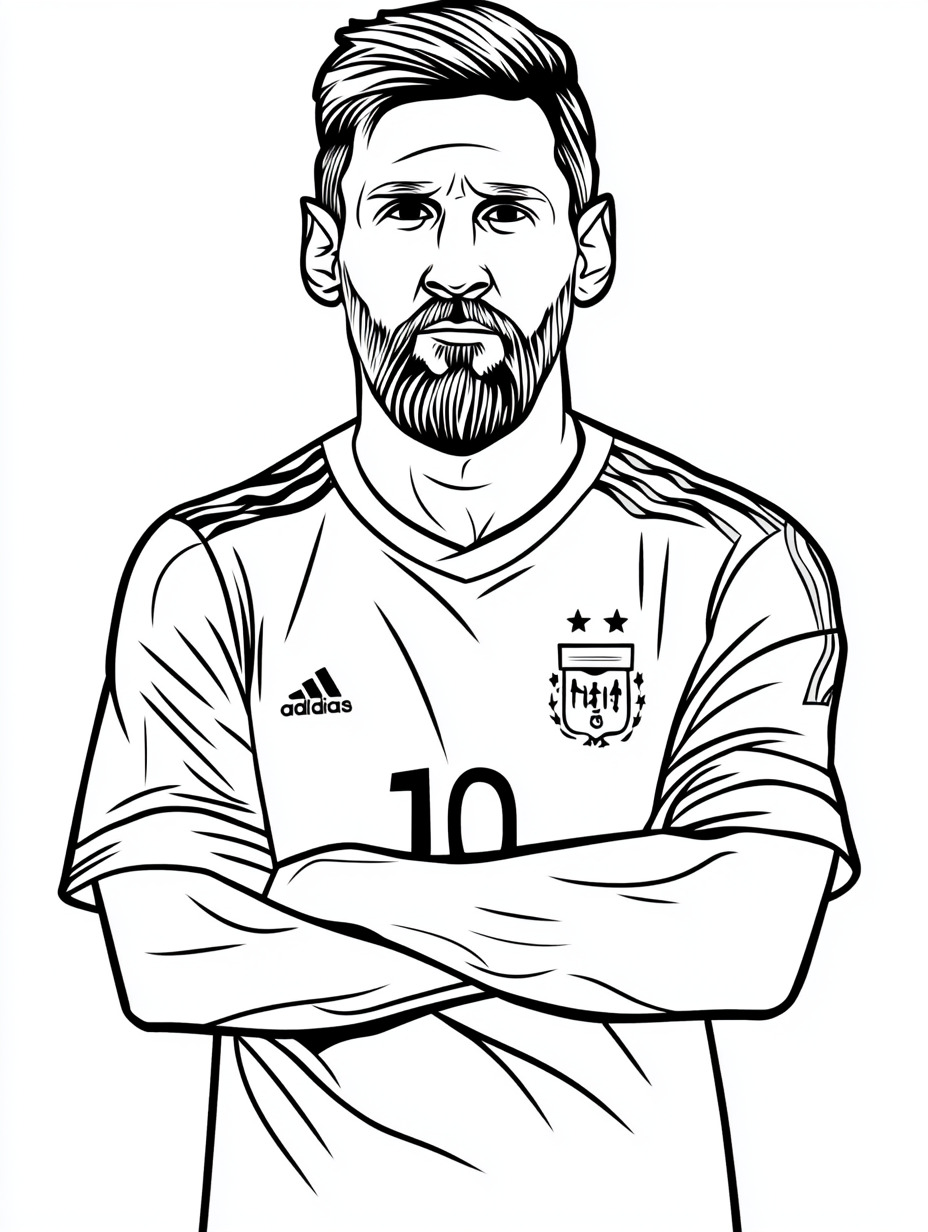 Tô màu Messi Đứng Khoanh Tay