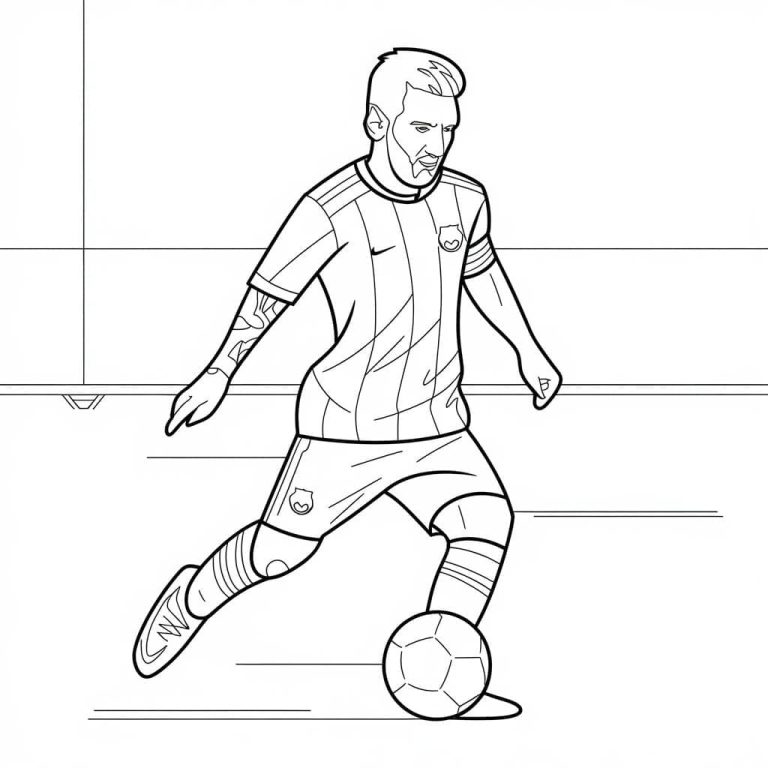 Tô màu Messi Sút Bóng