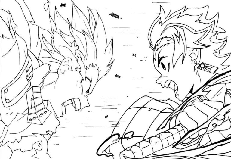 Tô màu Midoriya và Tanjiro