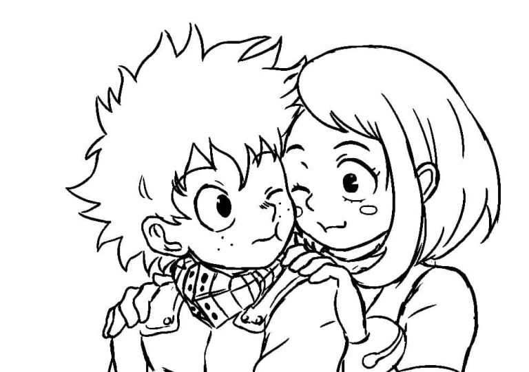 Tô màu Midoriya và Uraraka