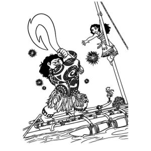 Tô màu Moana Đi Khám Phá