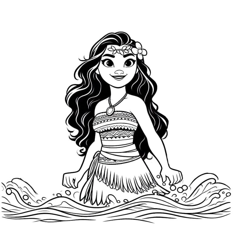 Tô màu Moana Ngoài Biển