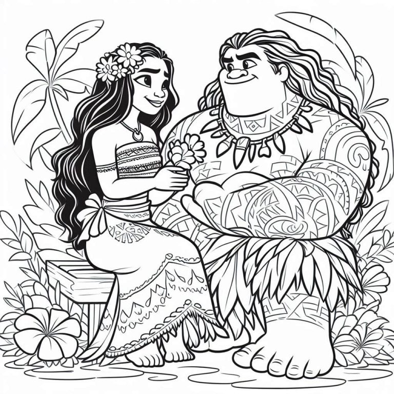 Tô màu Moana VớI Maui
