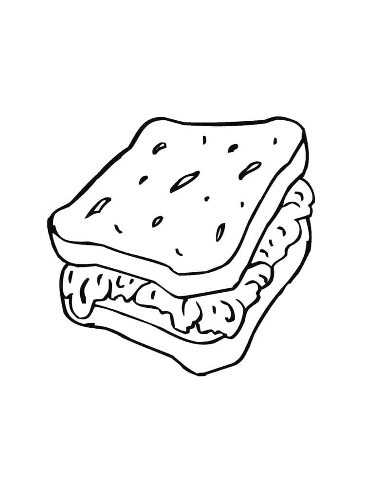 Tô màu Món Bánh Mì Kẹp