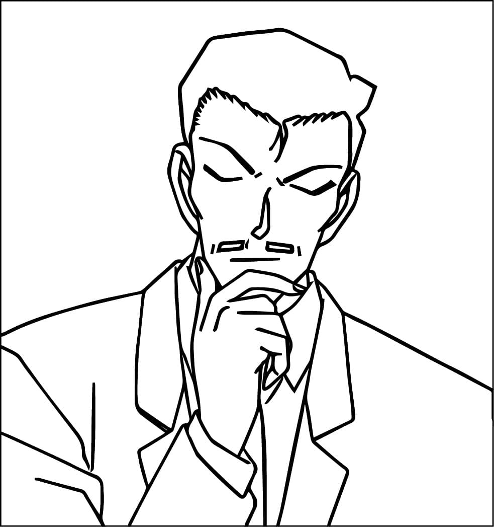 Tô màu Mori Kogoro Hoạt Hình Conan