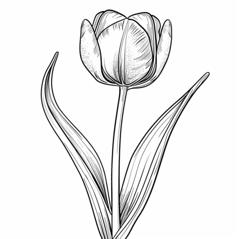 Tô màu Một Bông Hoa Tulip